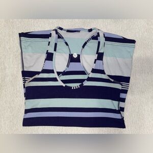 Lululemon fitted tank. Beautiful pastel stripes. Great condition.